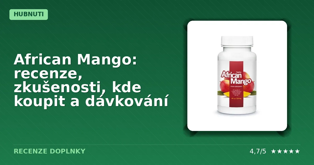 Balení doplňku stravy African Mango s motivem manga
