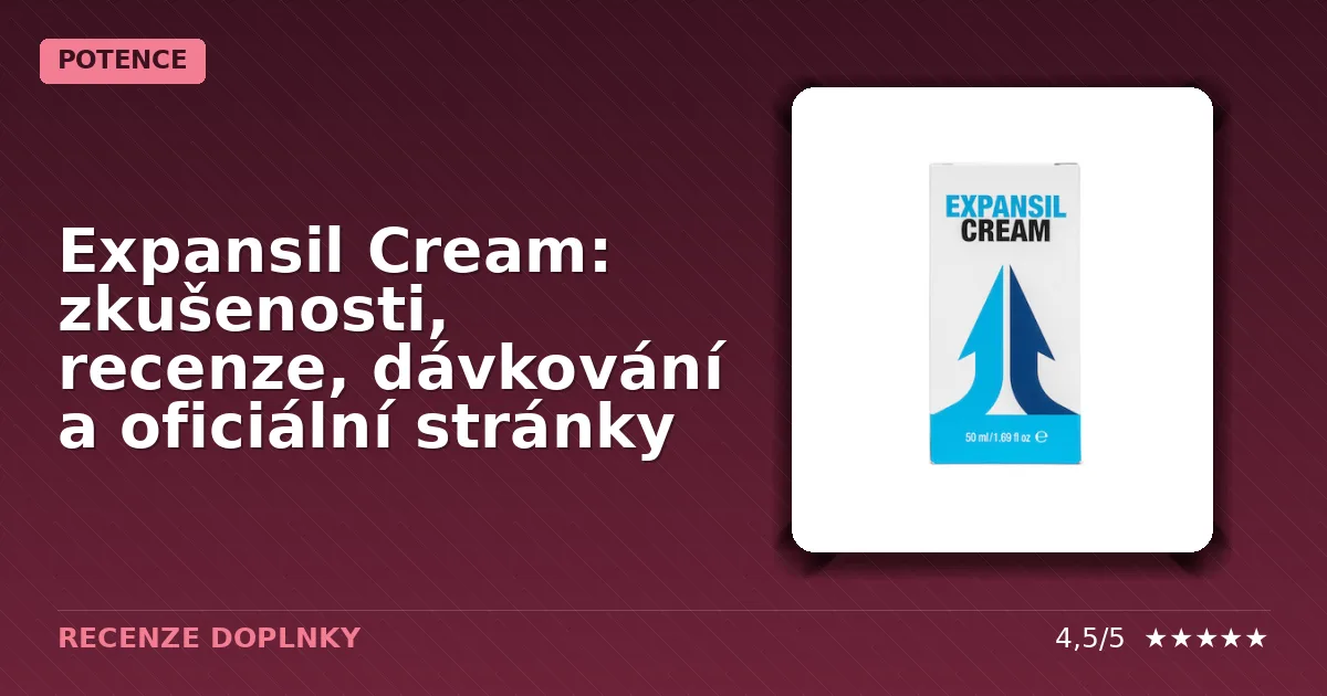 Balení krému Expansil Cream určeného pro podporu mužnosti