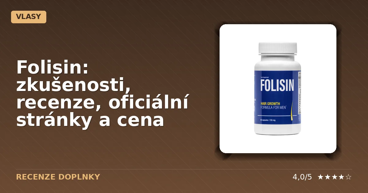 Balení potravního doplňku Folisin určeného pro podporu růstu vlasů