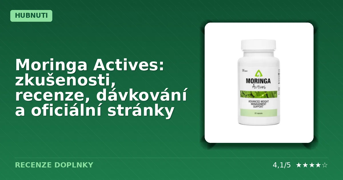 Balení doplňku stravy Moringa Actives v tobolkách