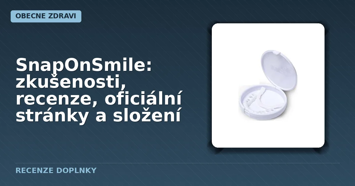 balení produktu SnapOnSmile obsahující odnímatelné nástavce na zuby